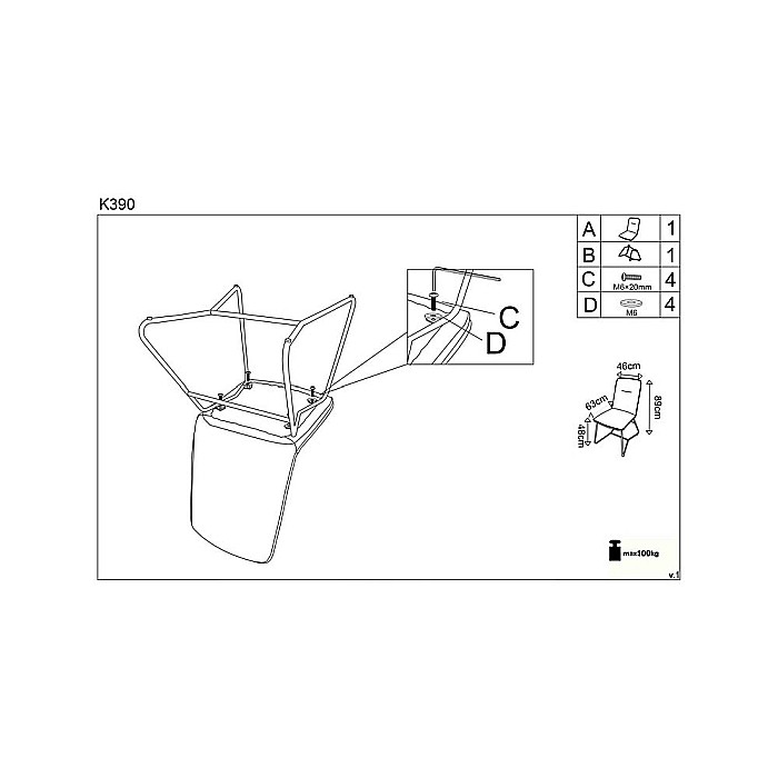 Scaun living HM K390 crem [8]