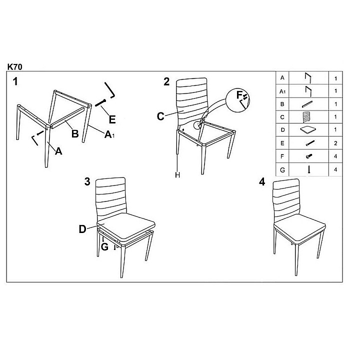 Scaun living HM K70 alb [2]