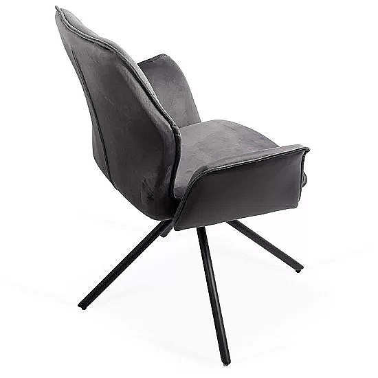 Scaun living rotativ BUC 0224, baza metalica, tapiterie catifea, elegant, 100 kg [4]