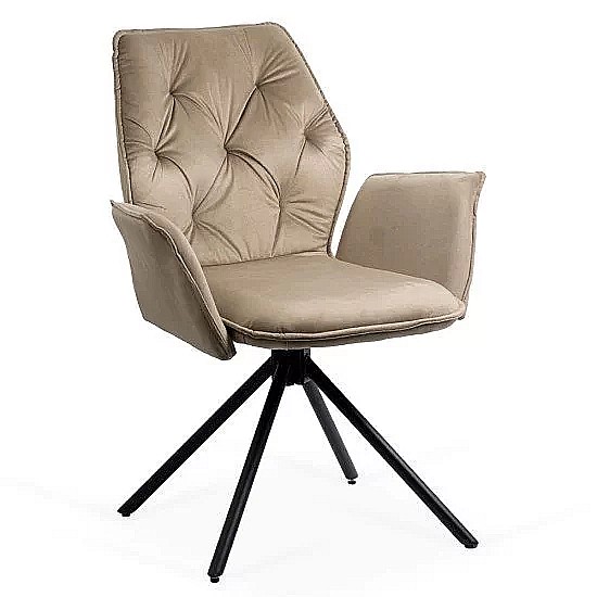 Scaun living rotativ BUC 0224, baza metalica, tapiterie catifea, elegant, 100 kg [1]