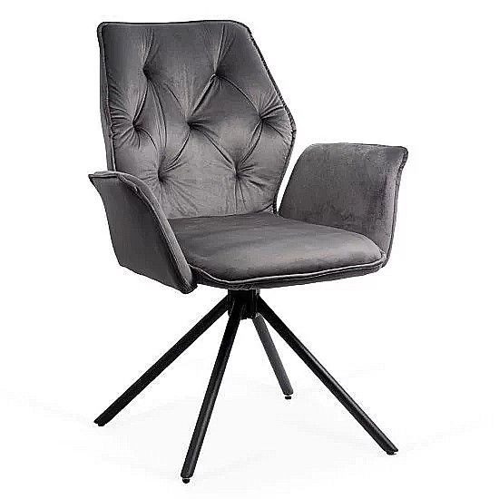 Scaun living rotativ BUC 0224, baza metalica, tapiterie catifea, elegant, 100 kg [3]