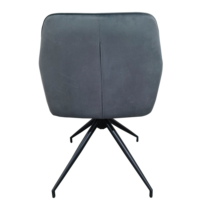 Scaun living rotativ FDC 80, baza metalica, tapiterie catifea, elegant, 100 kg, 91x47x63 cm, gri [6]