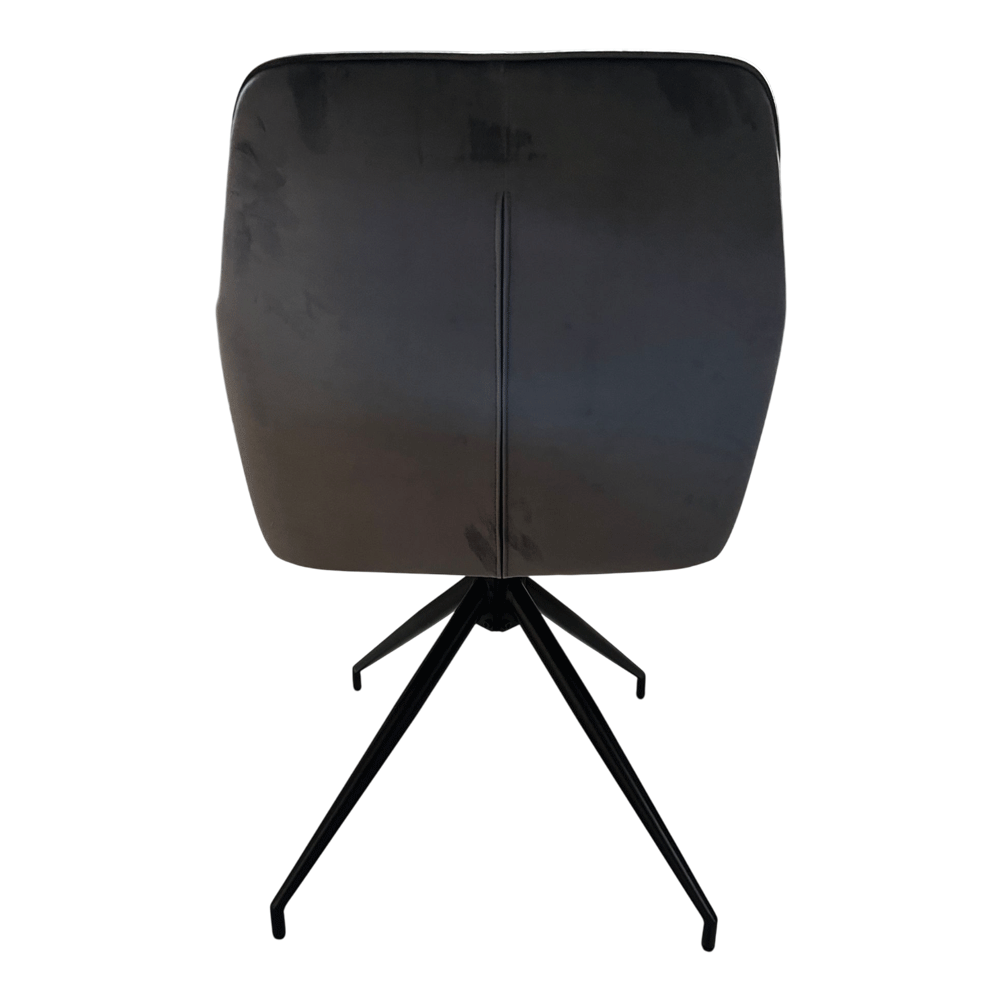 Scaun living rotativ FDC 80, baza metalica, tapiterie catifea, elegant, 100 kg, 91x47x63 cm, gri [6]