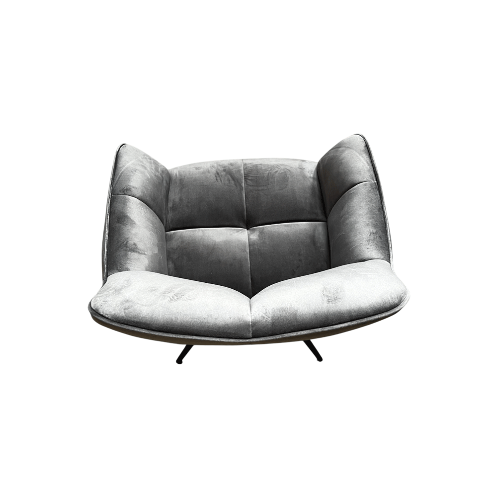 Scaun living rotativ FDC 80, baza metalica, tapiterie catifea, elegant, 100 kg, 91x47x63 cm, gri [7]