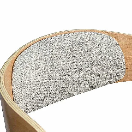 Scaun living si bucatarie BUC 014, ergonomic, cadru lemn curbat, stofa, 100 kg, bej [8]