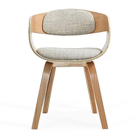 Scaun living si bucatarie BUC 014, ergonomic, cadru lemn curbat, stofa, 100 kg, bej [3]