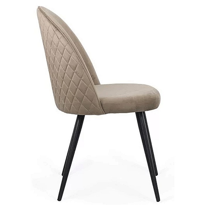 Scaun living si bucatarie BUC 207, catifea, spatar curbat, picioare metalice, 120 kg [5]