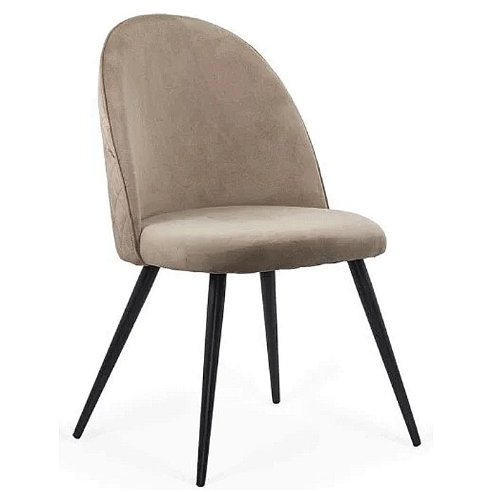 Scaun living si bucatarie BUC 207, catifea, spatar curbat, picioare metalice, 120 kg [6]