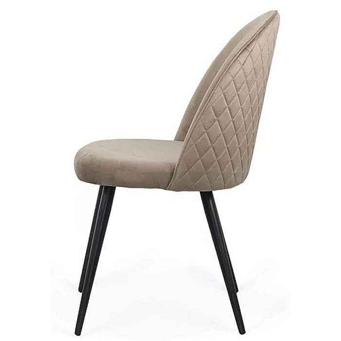 Scaun living si bucatarie BUC 207, catifea, spatar curbat, picioare metalice, 120 kg [4]