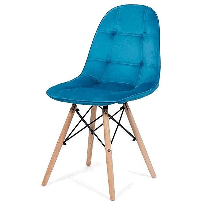 Scaun living si bucatarie BUC 232V, ergonomic, catifea, picioare lemn, tije metalice, 110 kg [2]