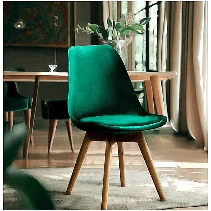 Scaun living si bucatarie BUC 242V, catifea, picioare lemn, solid, 110 kg [6]