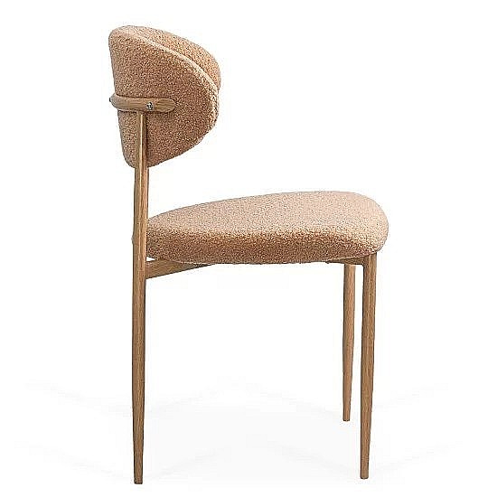 Scaun living si dining BUC283, tapitat stofa boucle, structura metalica, modern,100 kg [3]