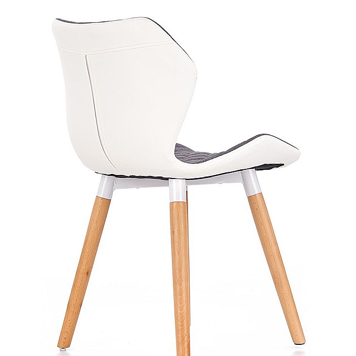 Scaun living tapitat HM K277 alb - gri [5]
