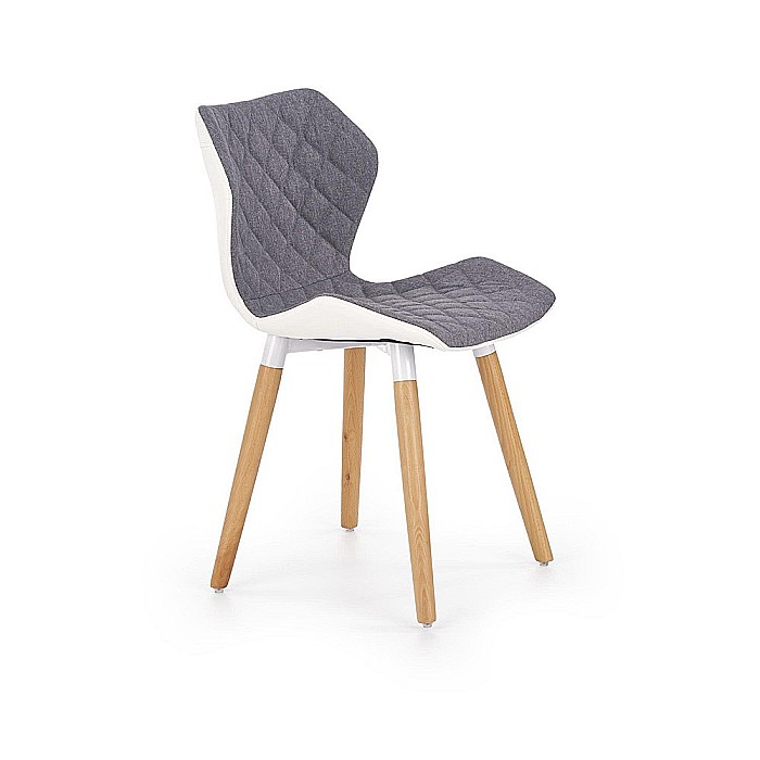 Scaun living tapitat HM K277 alb - gri [1]