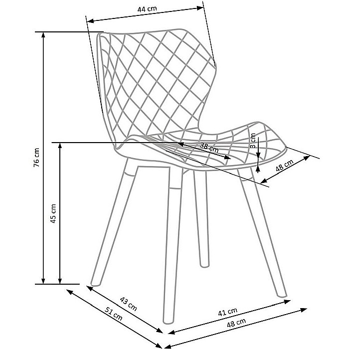 Scaun living tapitat HM K277 alb - gri [2]