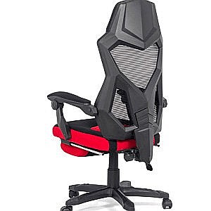 Scaun OFF 304, ergonomic, mesh, mecanism de balans, suport picioare retractabil, 110 kg, negru/rosu [4]