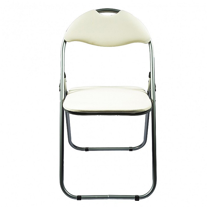 Scaun pliant GN metalic, bucatarie, tapitat cu piele ecologica, negru [2]