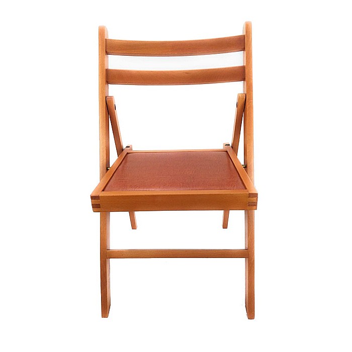 Scaun pliant lemn masiv, bucatarie si living, sezut tapitat cu piele ecologica, 100 kg, cires [3]