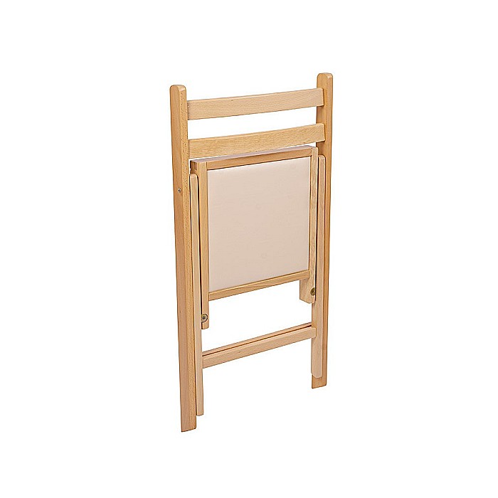 Scaun pliant lemn masiv, bucatarie si living, sezut tapitat cu piele ecologica, 100 kg, fag [3]