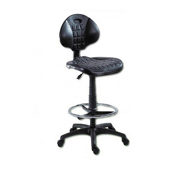Scaun profesional Ext, ergonomic, mecanism asincron, inaltime reglabila, suport picioare, poliuretan, baza polipropilena, 120 kg, negru [2]