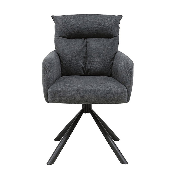 Scaun rotativ living KL Skarlet, metalic, tapitat cu stofa,100 kg, 60x67x93 cm, gri inchis [5]