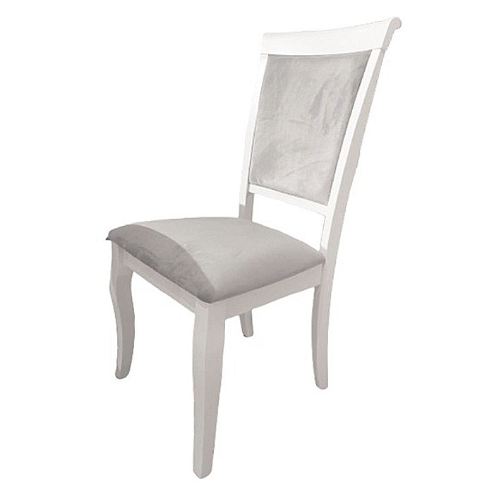 Scaun tapitat de living si bucatarie, AB Albert din lemn masiv, stofa,120 kg, 96x42x40 cm, alb/gri [3]