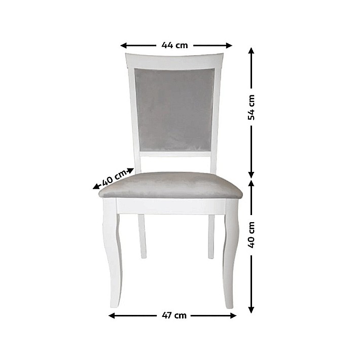 Scaun tapitat de living si bucatarie, AB Albert din lemn masiv, stofa,120 kg, 96x42x40 cm, alb/gri [2]