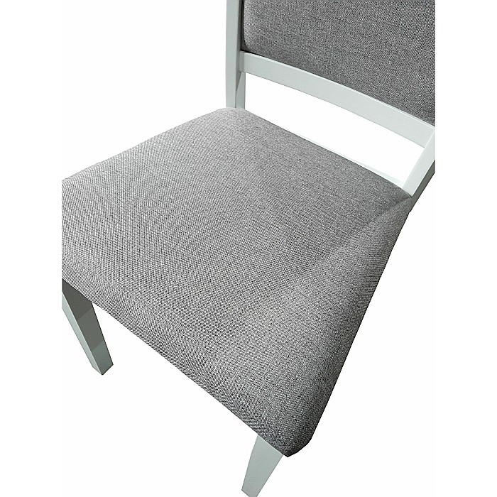 Scaun tapitat de living si bucatarie, KL Oman din lemn masiv, stofa,120 kg, 44x50x90 cm, alb/gri [4]