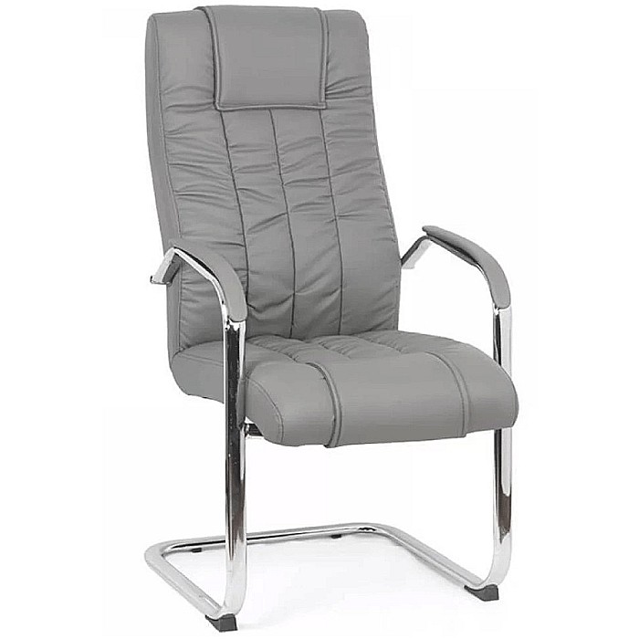 Scaun vizitator de birou OFF 8115, ergonomic, piele ecologica, cadru cromat tip sanie, 120 kg [1]