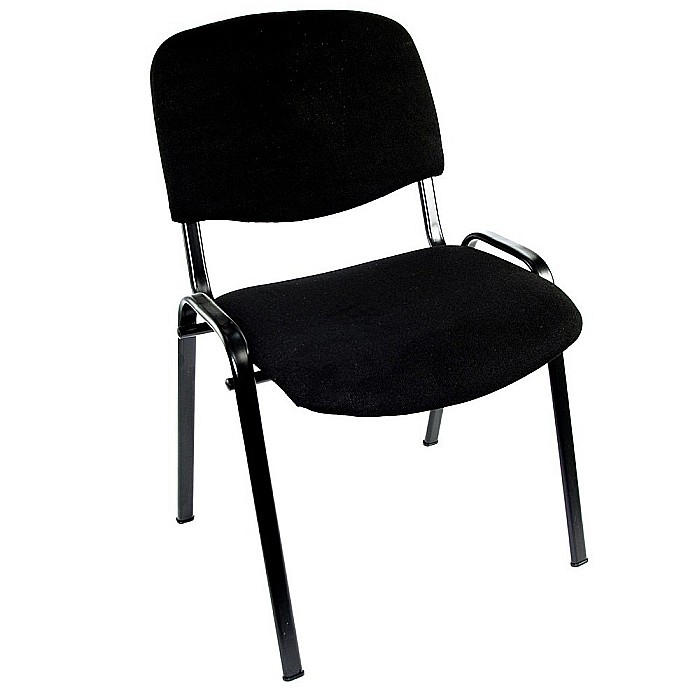 Scaun vizitator Felicia, cadru metalic, tapitat cu stofa, stivuibil, 120 kg, gri/negru [1]