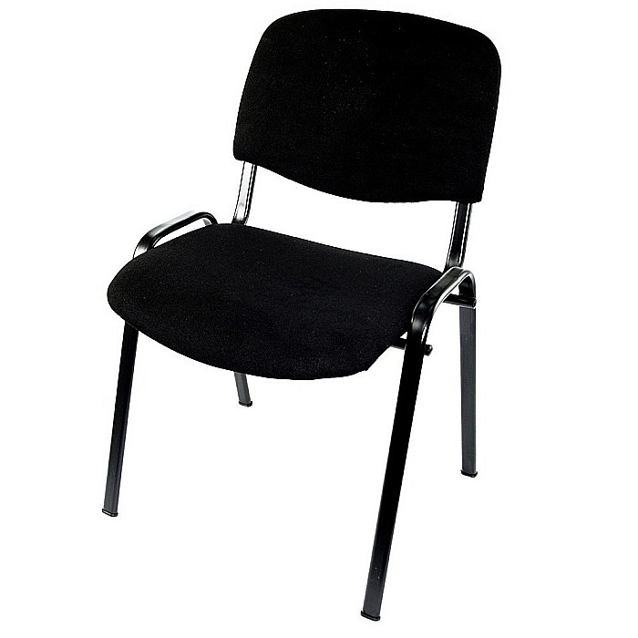 Scaun vizitator Felicia, cadru metalic, tapitat cu stofa, stivuibil, 120 kg, gri/negru [2]