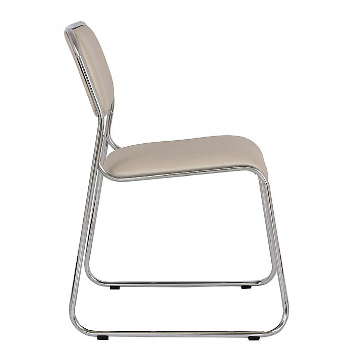 Scaun vizitator GN Emil, piele ecologica, cadru metalic cromat, stivuibil, 100 kg [3]