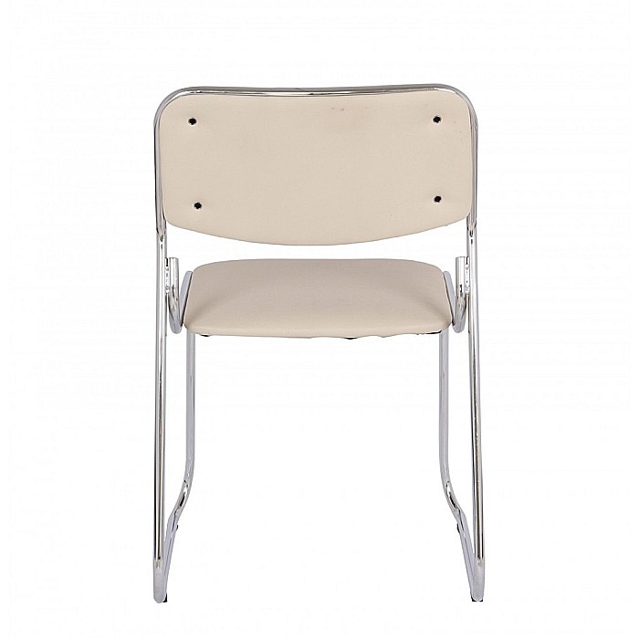 Scaun vizitator GN Emil, piele ecologica, cadru metalic cromat, stivuibil, 100 kg [2]