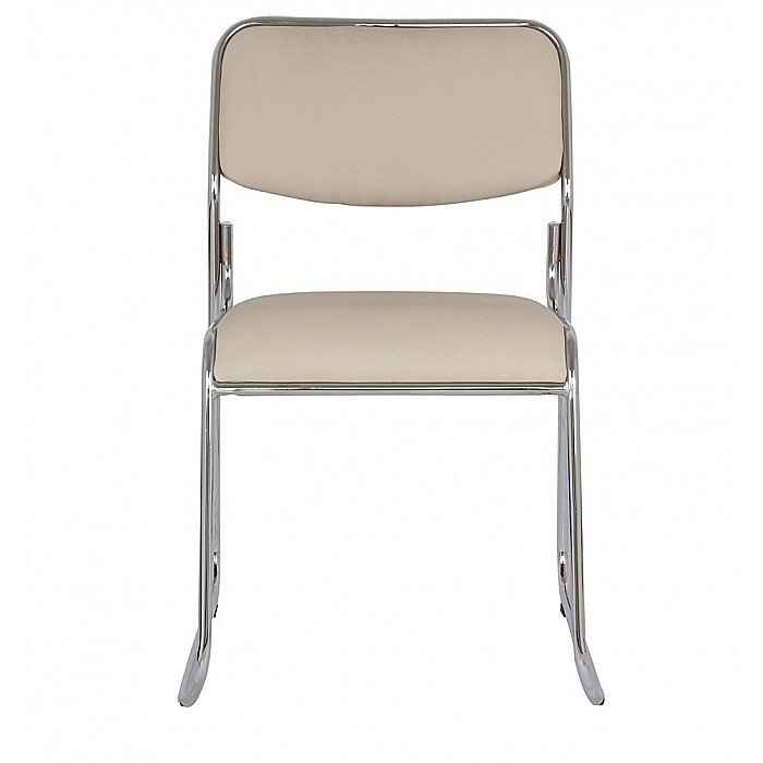 Scaun vizitator GN Emil, piele ecologica, cadru metalic cromat, stivuibil, 100 kg [4]