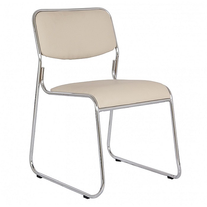 Scaun vizitator GN Emil, piele ecologica, cadru metalic cromat, stivuibil, 100 kg [1]