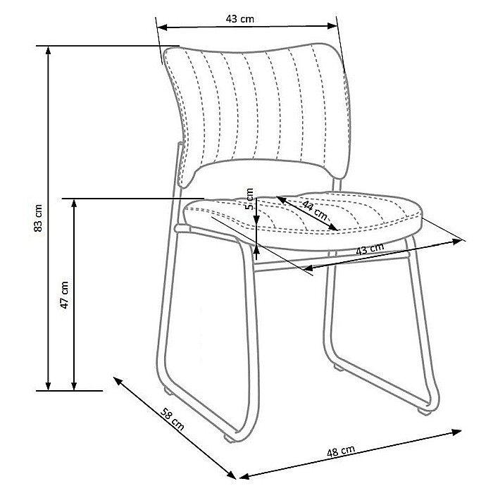 Scaun vizitator HM Rapid, Cadru Cromat, Piele ecologica, 83x43x58 cm, Sarcina max 120 Kg, Negru [6]