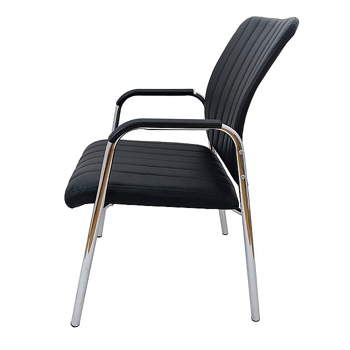 Scaun vizitator HM Vigor, Piele ecologica, Suport lombar, Sarcina max 120 kg, Negru [7]