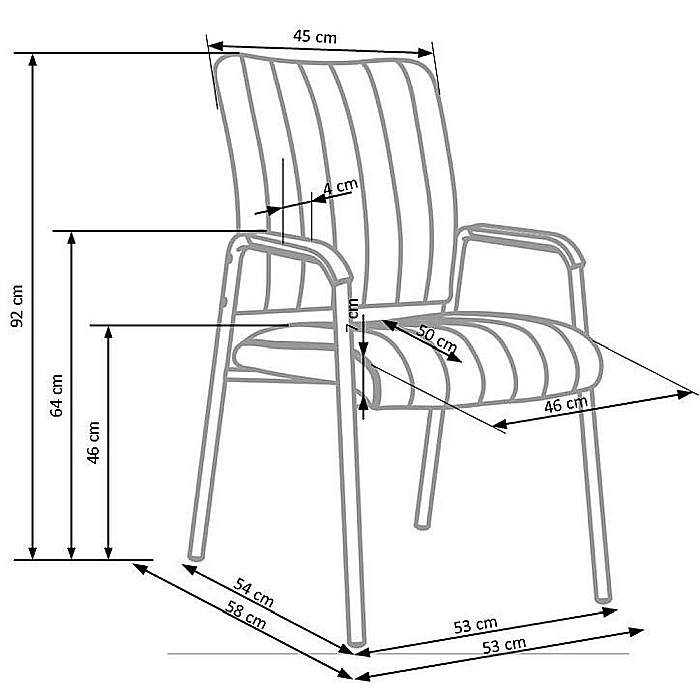 Scaun vizitator HM Vigor, Piele ecologica, Suport lombar, Sarcina max 120 kg, Negru [9]
