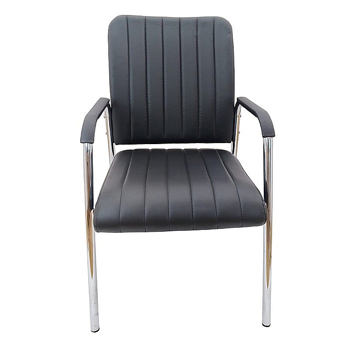 Scaun vizitator HM Vigor, Piele ecologica, Suport lombar, Sarcina max 120 kg, Negru [4]