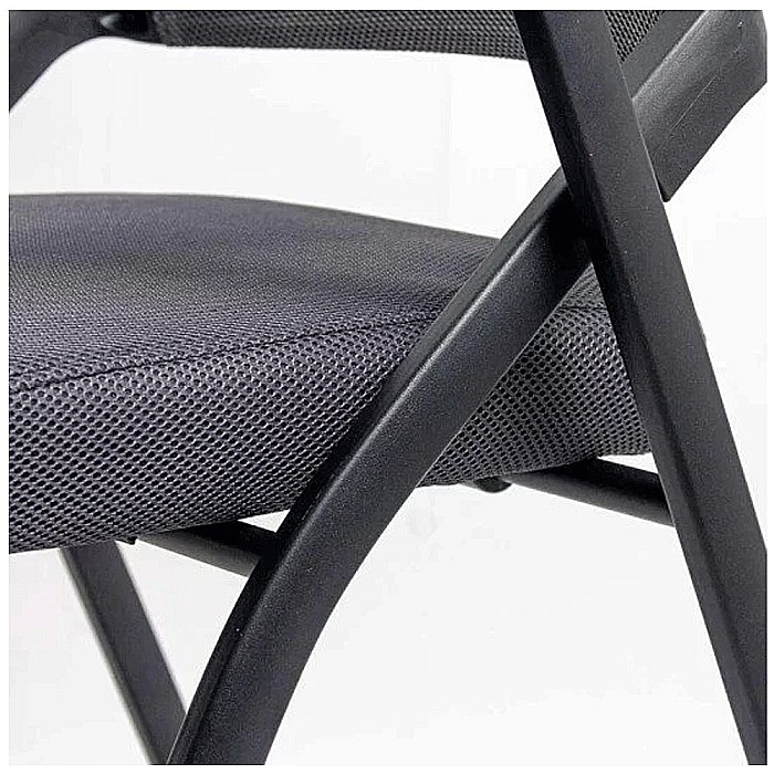 Scaun vizitator HRC 603, cu masuta rabatabila, pliabil, ergonomic, mesh, cadru metalic, 120 kg, negru [5]