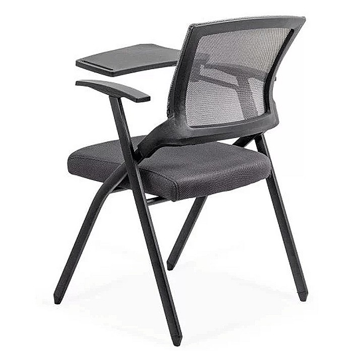 Scaun vizitator HRC 603, cu masuta rabatabila, pliabil, ergonomic, mesh, cadru metalic, 120 kg, negru [4]