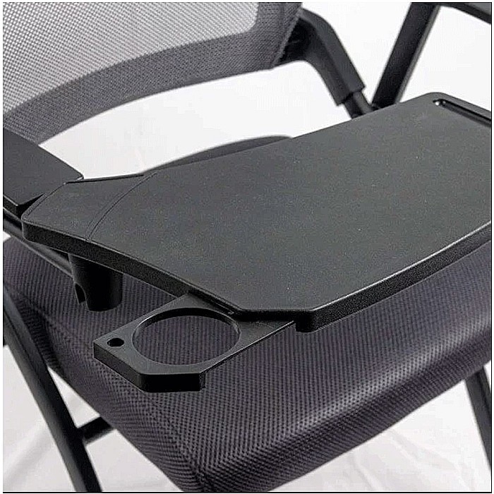 Scaun vizitator HRC 603, cu masuta rabatabila, pliabil, ergonomic, mesh, cadru metalic, 120 kg, negru [7]