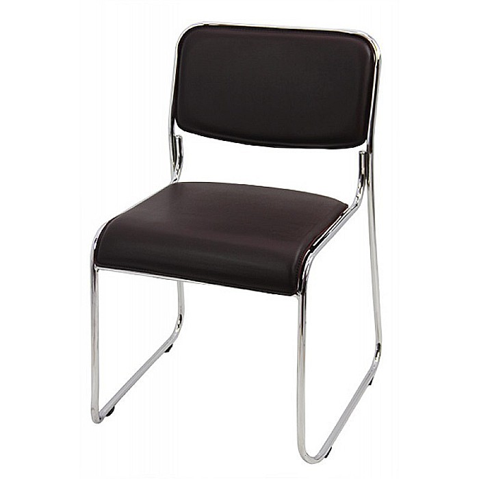 Scaun vizitator HRC 604, piele ecologica, cadru cromat, 120 kg [1]