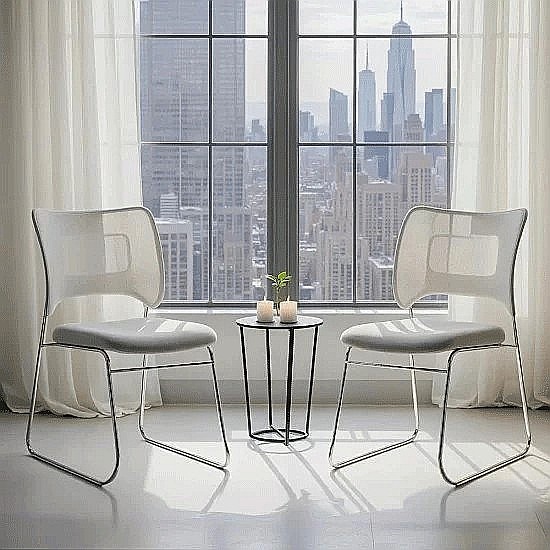 Scaun vizitator HRC 613F, tip sanie, ergonomic, mesh, cadru metalic cromat, 120 kg [3]