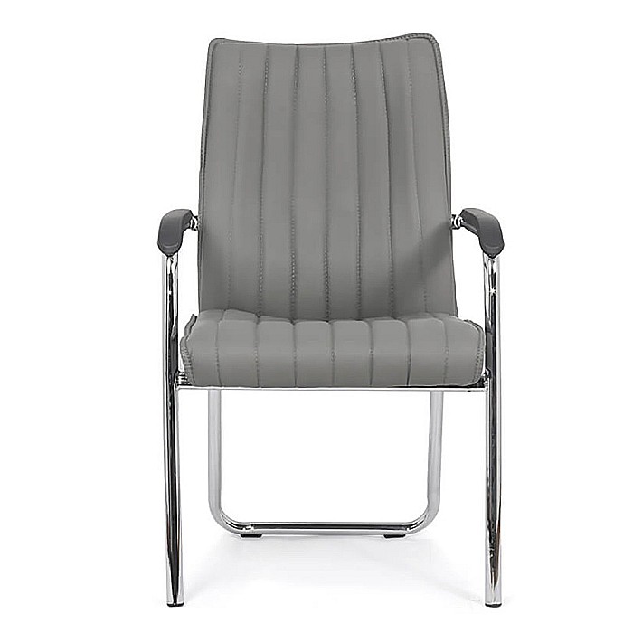 Scaun vizitator HRC 614, ergonomic, piele ecologica, cromat, brate tapitate, 120 kg [2]