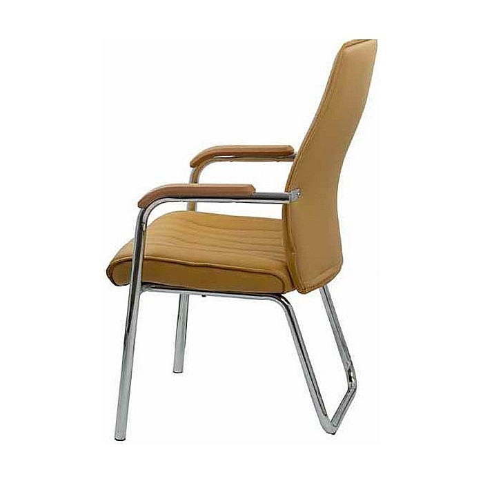 Scaun vizitator HRC 614, ergonomic, piele ecologica, cromat, brate tapitate, 120 kg [4]