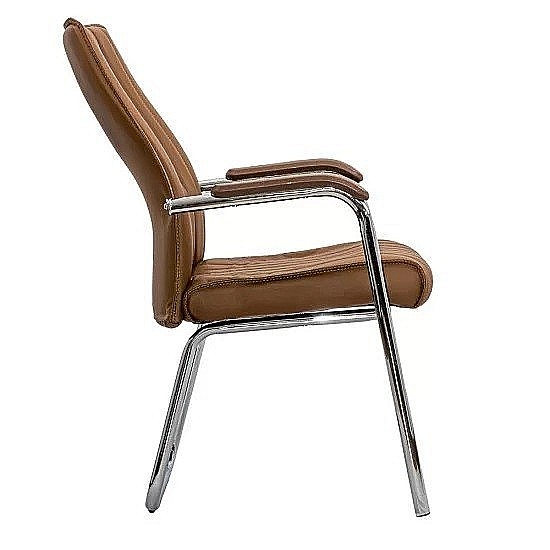 Scaun vizitator HRC 614, ergonomic, piele ecologica, cromat, brate tapitate, 120 kg [4]