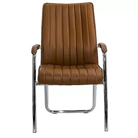 Scaun vizitator HRC 614, ergonomic, piele ecologica, cromat, brate tapitate, 120 kg [3]