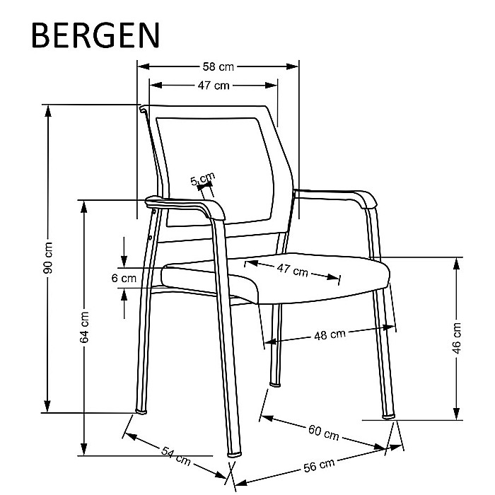 Scaun vizitator mesh HM Bergen [7]