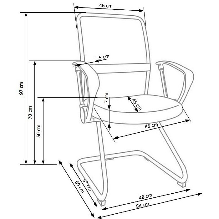 Scaun vizitator mesh HM Vire Skid negru [3]